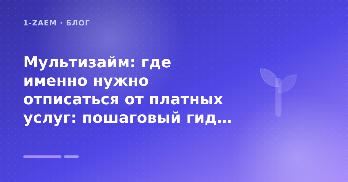 Мультизайм: где именно нужно отписаться от платных услуг: пошаговый гид заёмщика — иллюстрация 1-Zaem