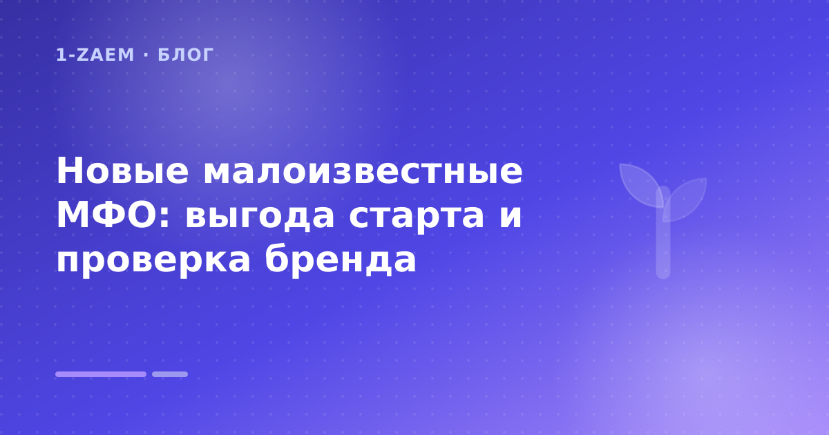 Новые малоизвестные МФО: выгода старта и проверка бренда — иллюстрация 1-Zaem