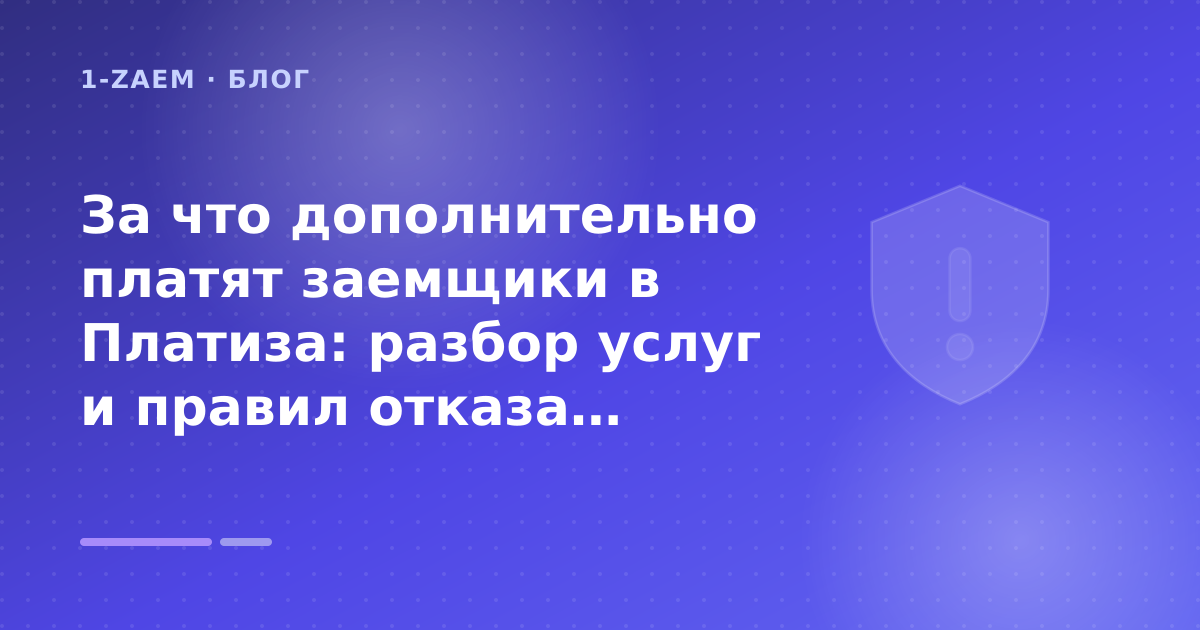 За что дополнительно платят заемщики в Платиза: разбор услуг и правил отказа: разбор условий — иллюстрация 1-Zaem